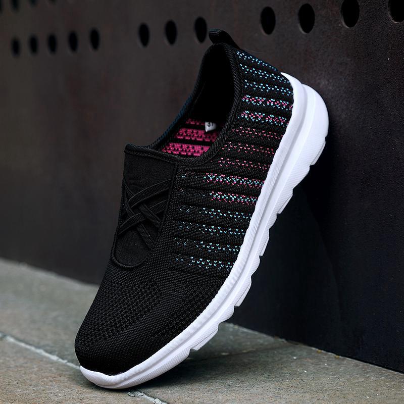 

Top High Quality Women's casual fashion running shoes sneakers blue black grey simple daily mesh female trainers outdoor jogging walking size 36-40, A2