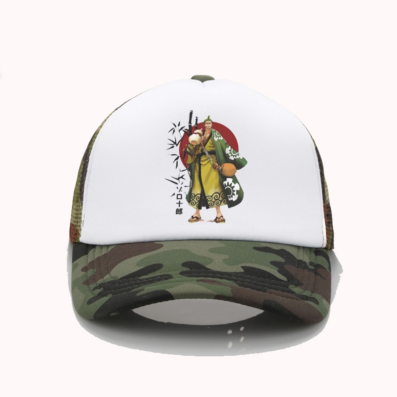 

Roronoa Zoro logo Baseball Cap One Piece Anime Mesh Hat For Men Women Hip Hop Trucker Hats adjustable Peaked Caps, Red