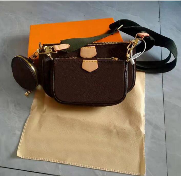 

New Women Favorite Genuine Leather Fashion Handbags Multi Pochette Accessoires Purses Flower Mini Pochette 3pcs Crossbody Bag Shoulder Bags