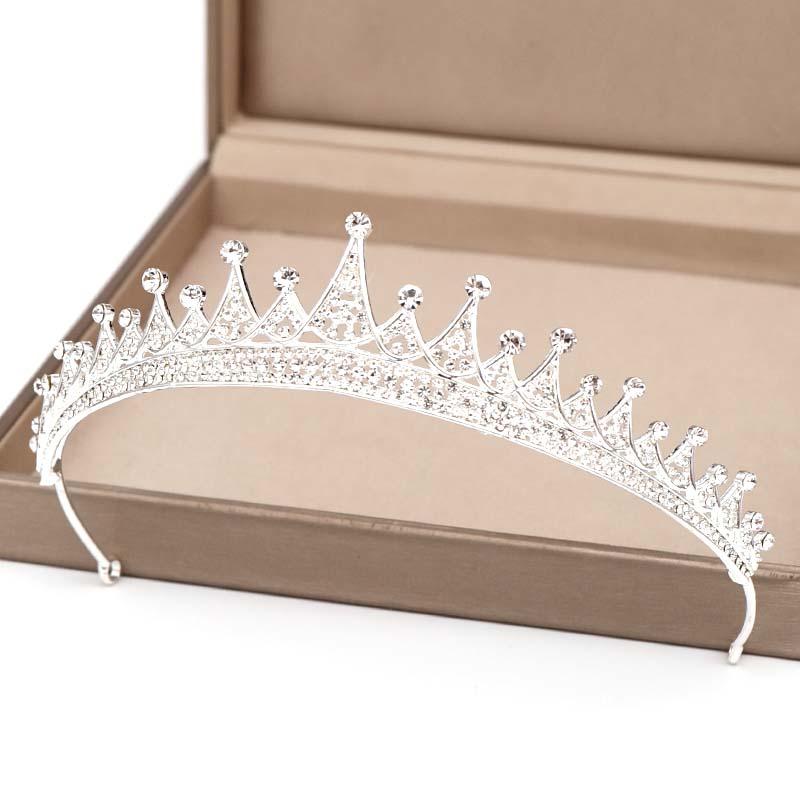 

Hair Clips & Barrettes High Fashion Simple Round Gold/Silver Color Crystal Tiaras Crowns Bridal Bride Noiva Wedding Party Jewelry Accessorie, Golden;silver