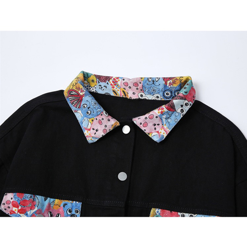 

Men's Jackets Women's long-sleeve black coat, designer jacket with pattern, long-sleeve, large-scale harajuku, bf, 844Z, 1# shoe box