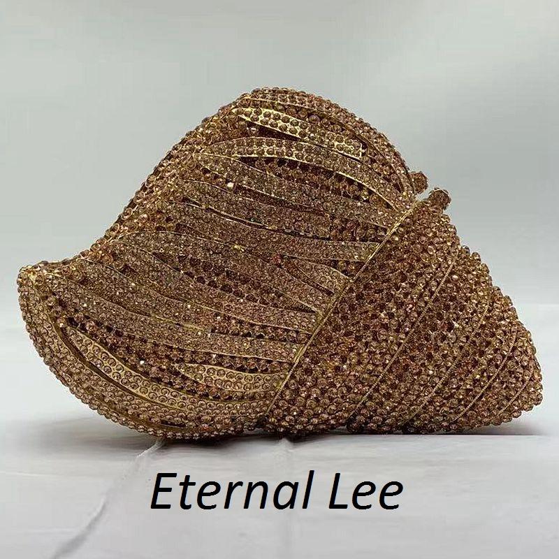 

Evening Bags 2021 Design Conch Shape Ladies Handbag Bridal Wedding Party Bag Diamond Luxury Clutches Elegant Crystal Purse, Silver