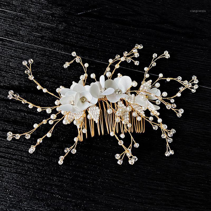 

Hair Clips & Barrettes ACRDDK Fashion Pearls Combs For Women 2022 Chic Nice Crystal Headpiece Elegant Bridal Wedding Accessories, Golden;silver