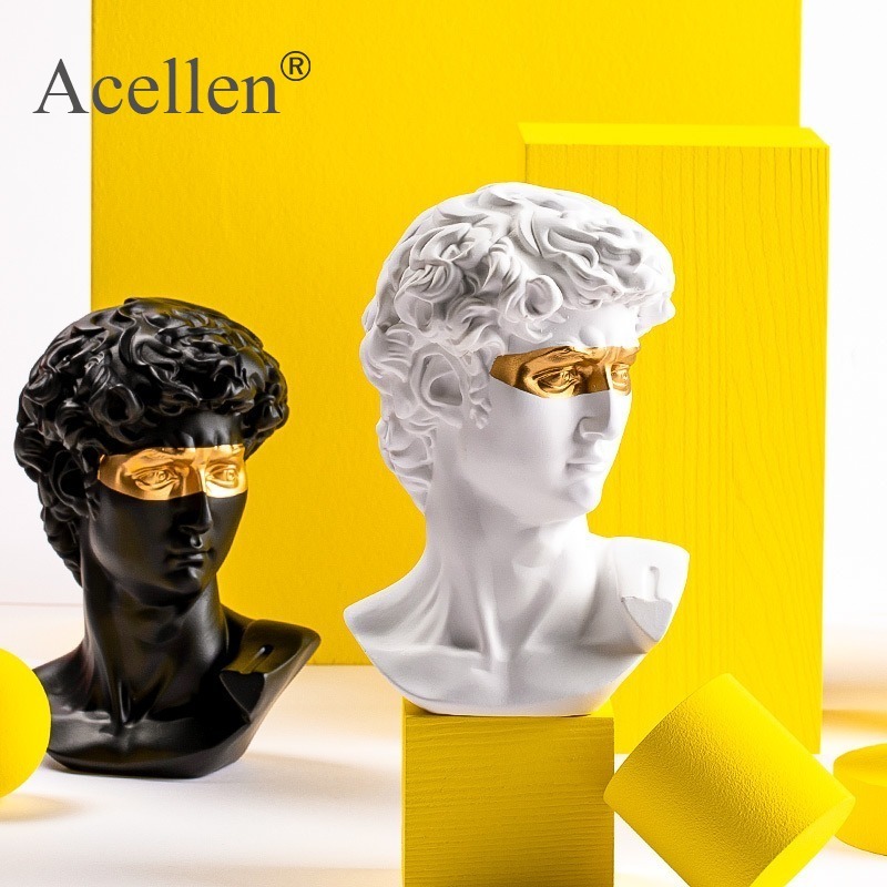 

15CM Abstract Sculpture Resin David People Statues for Decoration Statue Home Decoration Accessories Mythology Europe Modern 210318