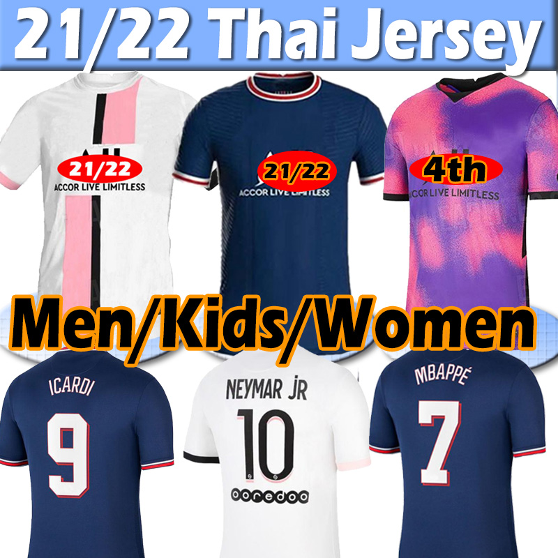

French club 22/23 MBAPPE soccer jerseys VERRATTI KEAN 2022 2023 jerseys 4th DI MARIA KIMPEMBE jersey men kids kits women Football Shirts top, 20 21 4th