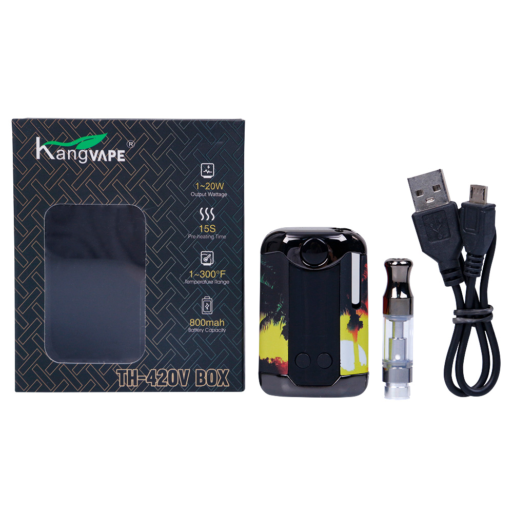 

Kangvape TH420 V Box Kit 800mAh 20W Adjustable Wattage Temperature Vape Mod TH-420V Starter Kits with 0.5ml Ceramic Coil