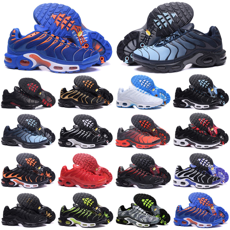 

2021 Mens Tn Running Shoes Tns Plus Triple Black White Utility Blue Orange Hyper Oreo Purple Metallic Silver Midnight Navy Fashion Outdoor sports sneakers trainers, Color 14