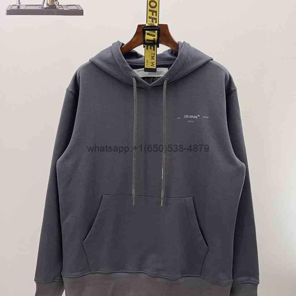 

Men's Hoodies Sweatshirts Tested Quality 2021 Autumn Winter Off Whild White Embroidered Pasted Cloth Arrow Hat Sweater W5di, Gray