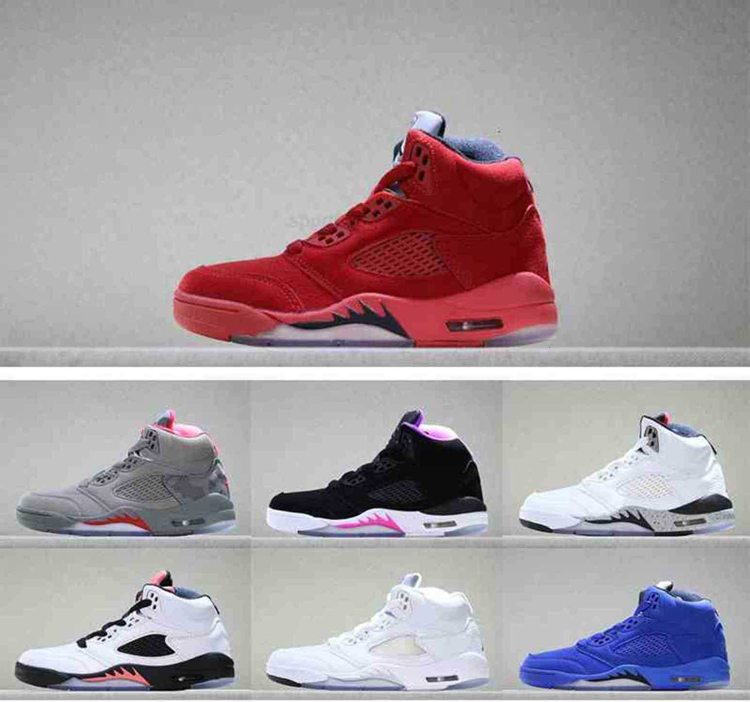 

Kids sneaker 5 V Camo Deadly Pink wolf grey sun blush Red blue suede dark stucco White Children Boy Girls Shoes