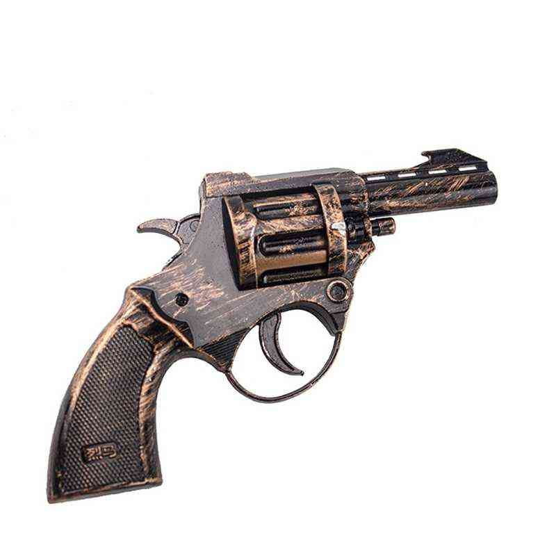 

alloy zinc left wheel antique old children's new year toys red scenic spot paper man model gun