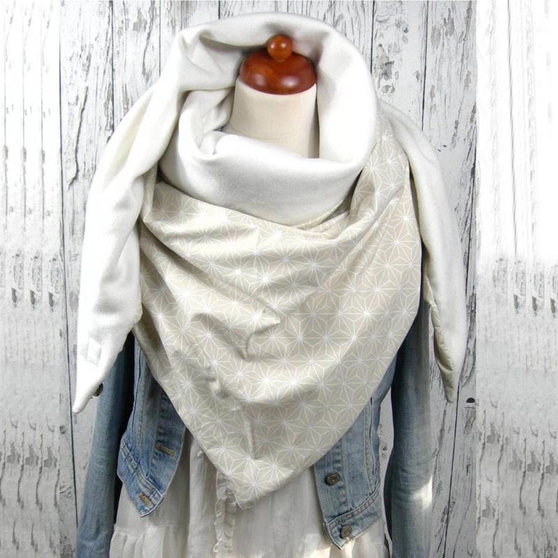 

Scarves Fashion Women Soild Dot Printing Button Soft Wrap Casual Warm Shawls 2021 Latest Style Bufanda Mujer, Blue;gray