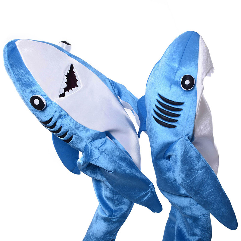 

Mascot Costumes Adult Kids children Attack blue Shark Costume Party Mascot animal Costume Jumpsuit Halloween Purim Fancy Dress rompers men w