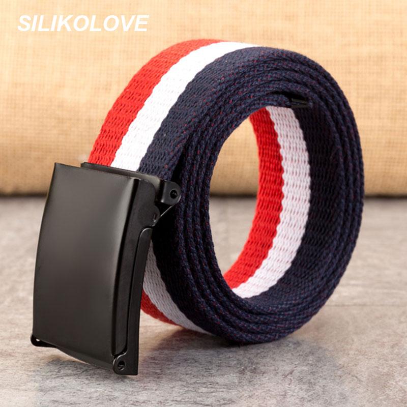 

Multicolor 3.8cm Mens Belt For Jeans Canvas Womens Wide Fabric Belts Youth Student Trend Wild Accessories, Black;brown