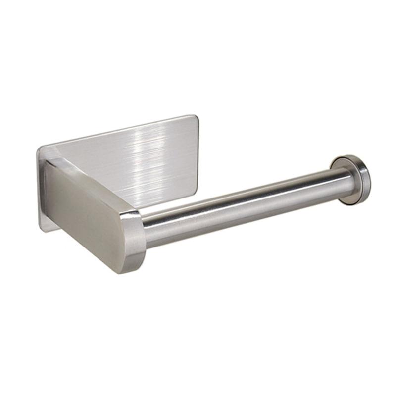 

Toilet Paper Holders Self Adhesive Holder Wall Mounted Tissue Roll Hanger For Washroom Nail-Free Stainless Steel