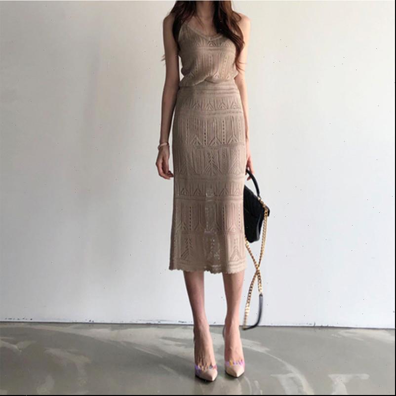 

summer 2 piece sets women tracksuits crop and skirt elegnat knitted suits korean casual tracksuit clothes casacos, Gray