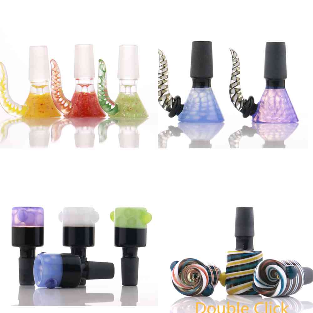 

smoking 5 styles 14mm bowl glassbowl Male Joint Handle Beautiful Slide bowls piece smoke Accessories For Bongs Water Pipes