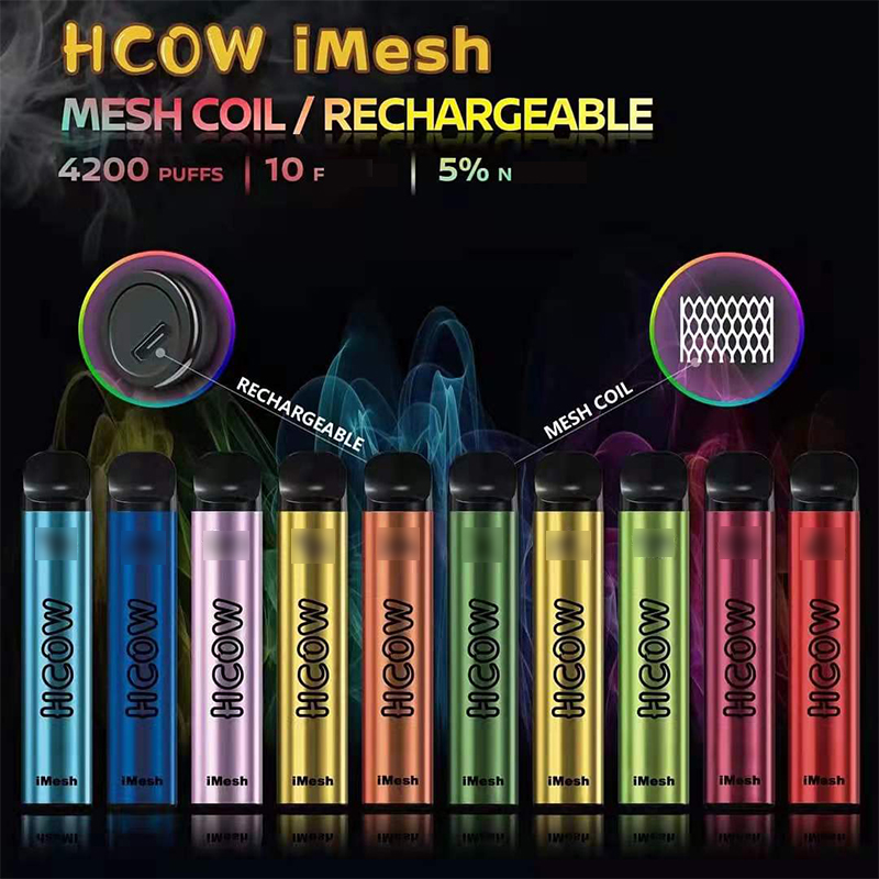 

E cigarettes Prefilled Pod Device Hcow iMesh 4200PUFFs 10ml Portable Vape Pen 10 colors available vs Shine Pro BANG XXL PUFF PLUS factory whosesale in Stock