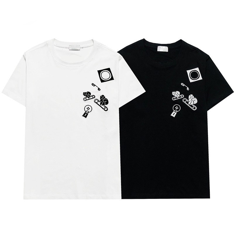 

21SS France 3D Tee Letter Embroidery T-shirt Men Women Couple Summer High Quality Paris Street Casual Luxe Short Sleeve, White;black