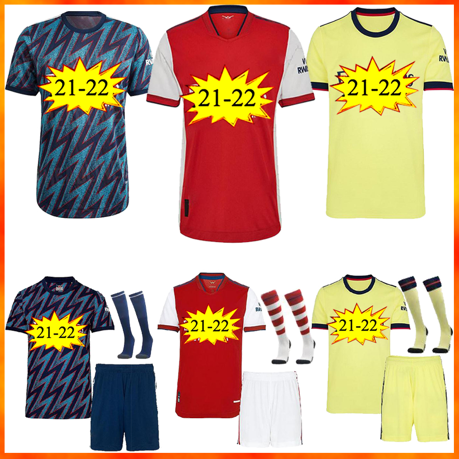 

21 22 adult kids kit Socks soccer jerseys top thai quality ODEGAARD PEPE SAKA NICOLAS TIERNEY HENRY WILLIAN MAITLAND NILES 2021 2022 home away football shirt, 21/22 kids kit away