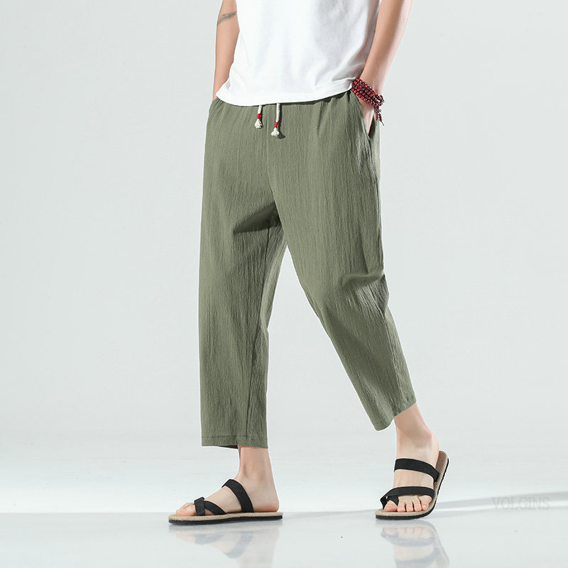 

Men's Pants Joggers Harem Man Cotton Comfortable Pant 2021 Summer Casual Streetwear Loose Trouser Japanese Trendy Sweatpants 98IA, Beige white