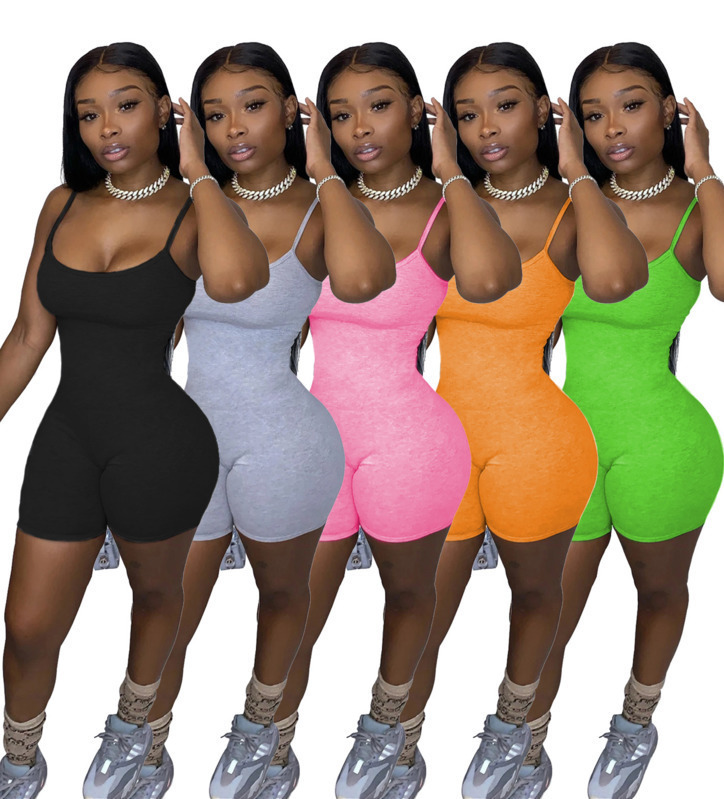 

Designer Women Short Jumpsuit Pajama Summer Onesies Sleeveless Playsuits Rompers Plus Size Dhl Solid Color Lady Clothing 870, Mix or leave a message