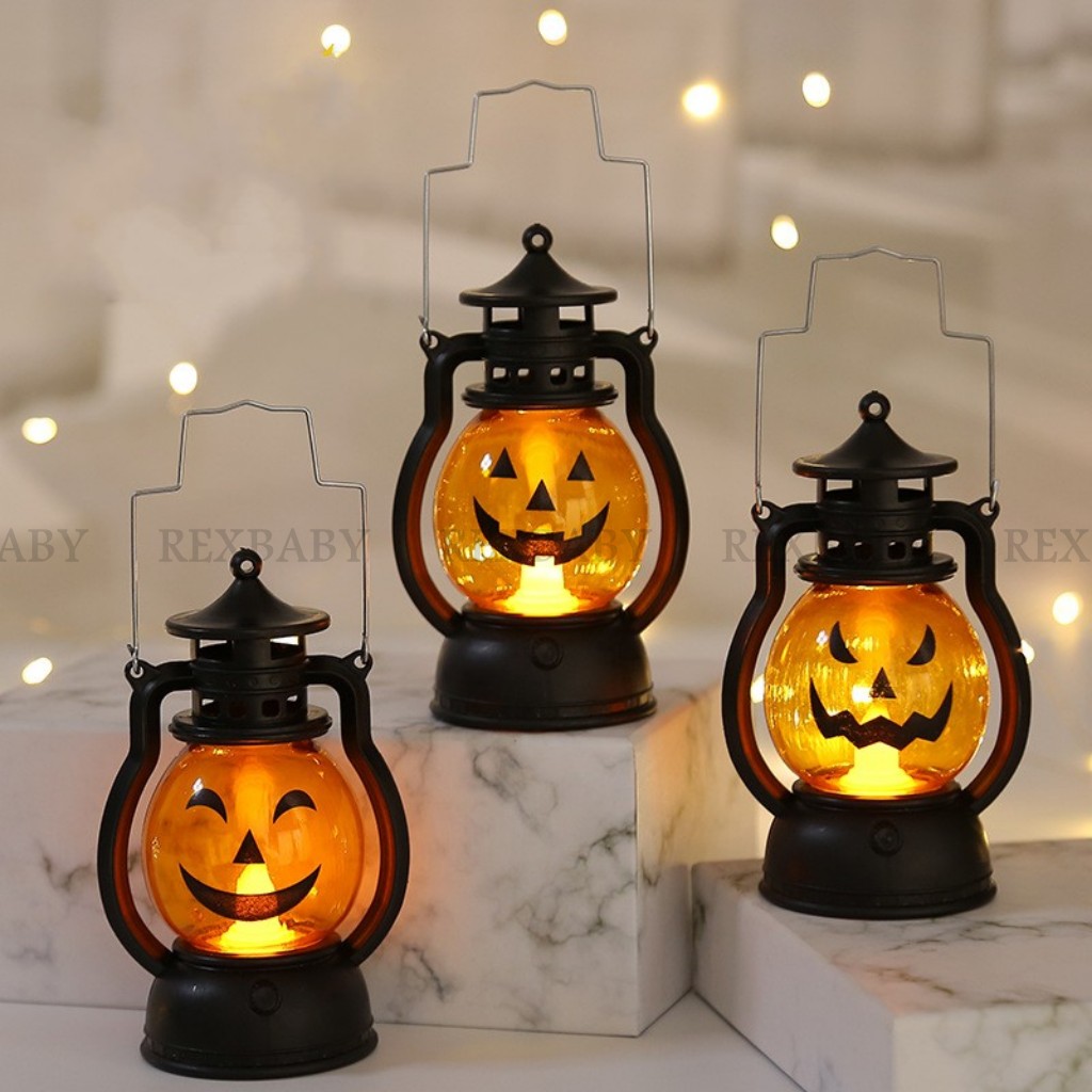 

Classic Halloween Party Supplies Pumpkin Lantern Kindergarten Children Portable Horror Atmosphere Decoration Scene Layout Props LED Ornaments Pony Lamps