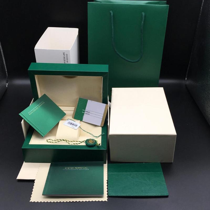 

Watch Boxes & Cases Original Supporting Documents Security Card Gift Bag Top Green Box Wooden Brochure