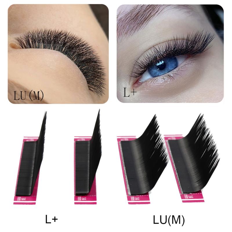 

False Eyelashes L+/LU/M Curl Mink Eyelash Extension 8-15mm Mix L+ Individual Matte Black Lashes Soft Natural M Makeup Lash