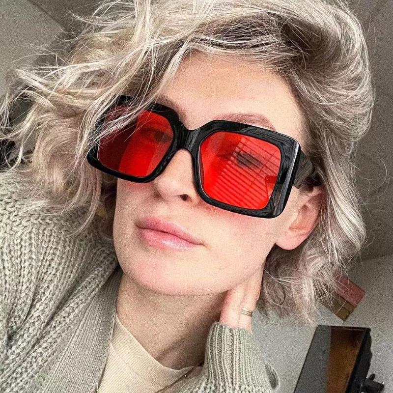 

Sunglasses Oversized Square Women 2021 Retro Gradient Sun Glasses Men Blue Vintage Eyewear UV400