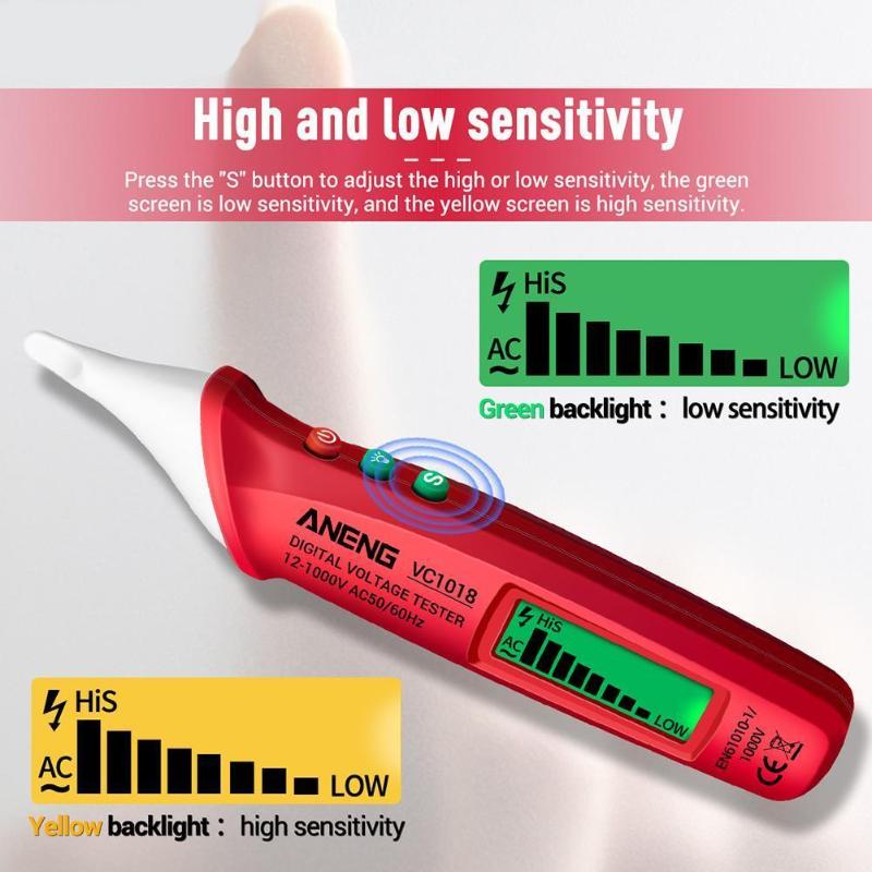

VC1018 Electric Sensor Tester Pen Digital Intelligent AC Tool 1000V Detector Meter Voltage For Voltmeter Buz Y0C3 Metal Detectors