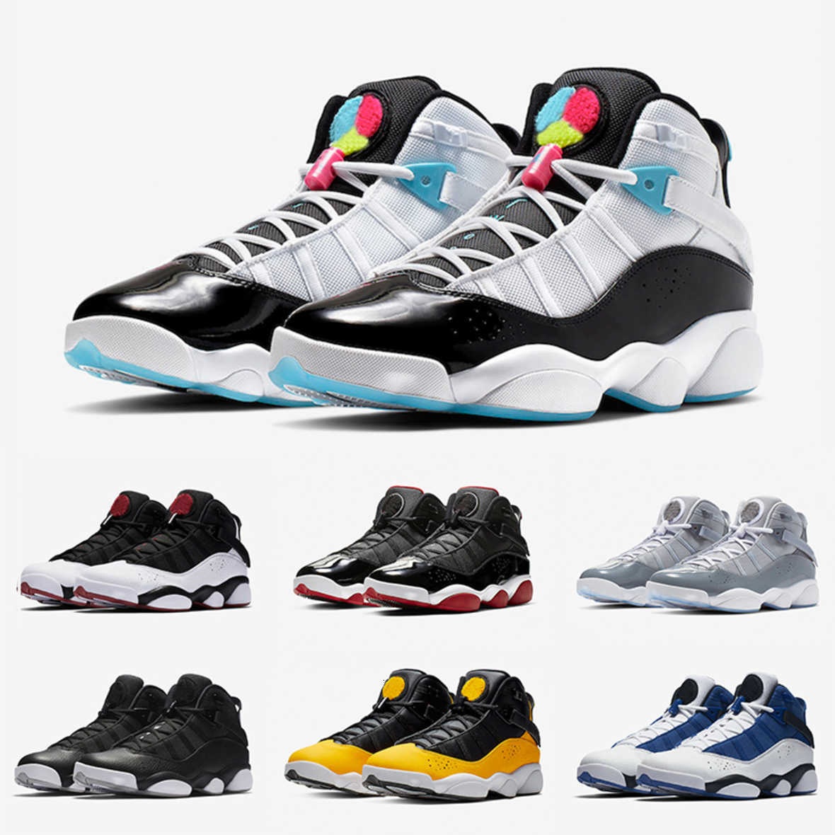 

6 With Box 6s Six Rings Mens Boots Shoes Cool grey Concord Bred Green Gym Red Space Jam Men wom Nakeskin\rBoots\rRetros Hot, Color#5