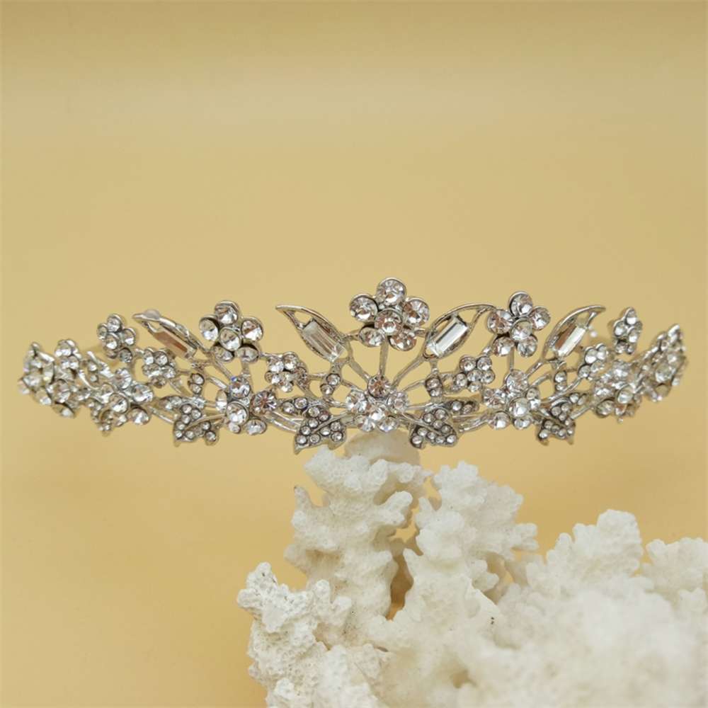 Bridal Headband diamond flower crown gold Baroque jewelry-image-695842134