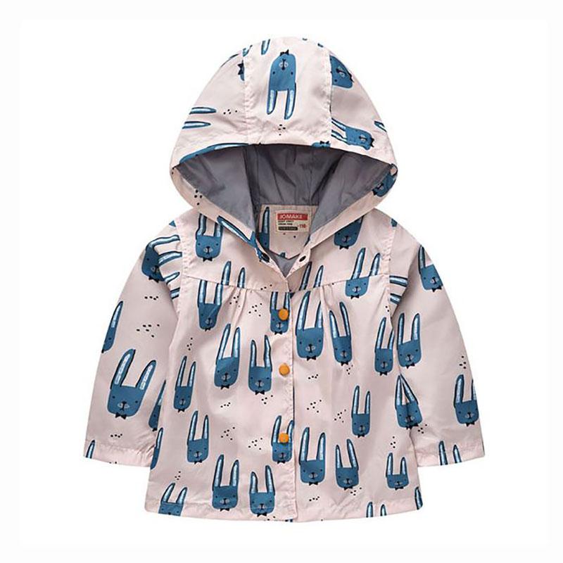 

Coat 2022 Spring Autumn Fashion Cartoon Print Boys Girls Windbreaker Hooded Long Sleeve Warm Kids Children's Clothing 2-5Y, Blue;gray
