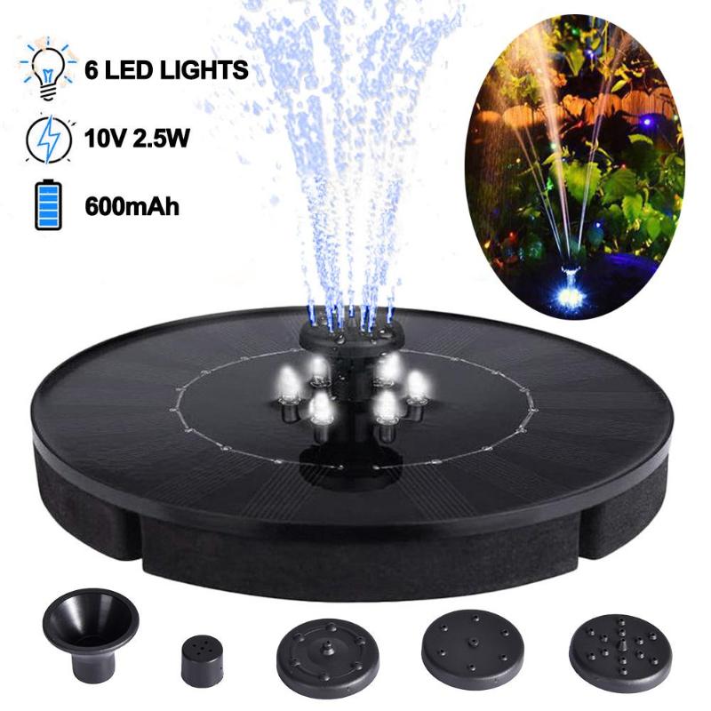 

10V/2.5W Solar Fountain Led Water With Lights For Outdoor Landscape Garden Decor Floating Pool Decorations