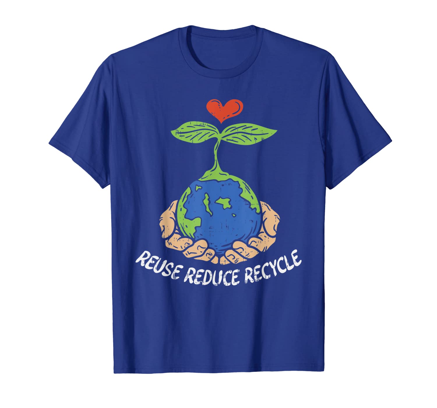

reuse reduce recycle shirt save earth planet plant hands, White;black