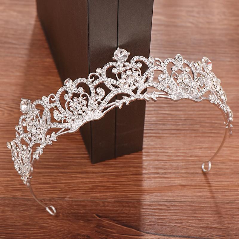 

Hair Clips & Barrettes Luxury Crystal Diadem Princess Bridal Tiara Rhinestone Crown Headband Head Ornaments Prom Wedding Accessories Jewelry, Golden;silver