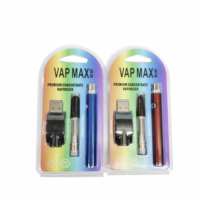 

HOT Vap Max W3 Starter Kit 350mAh Vertex Preheat VV Battery Vape Pen With 0.5ml 1.0ml 92A3 TH205 Cartridge Tank Genuine