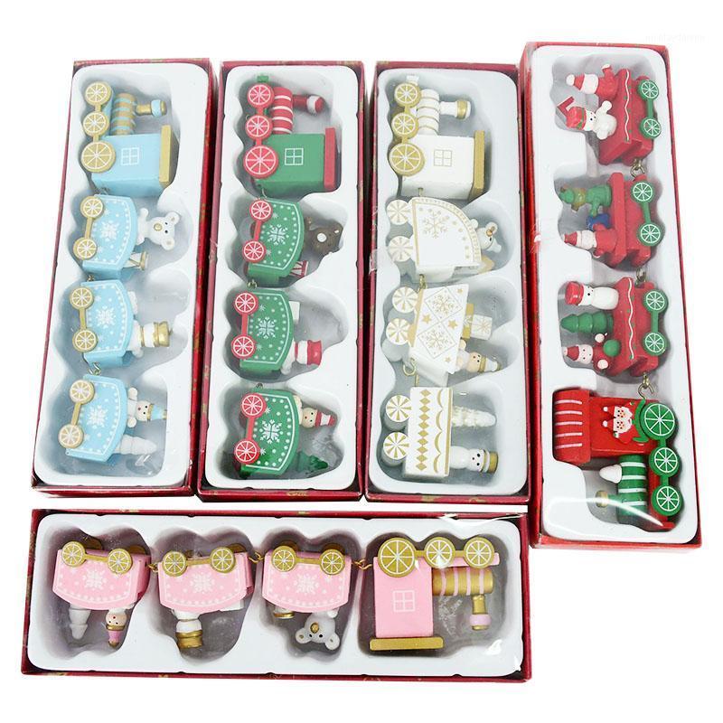 

Christmas Decorations Wooden Train Ornament Cute Painted Toy With Santa Claus Snowman Crafts For Year Xmas Party Decor Kids Gifts