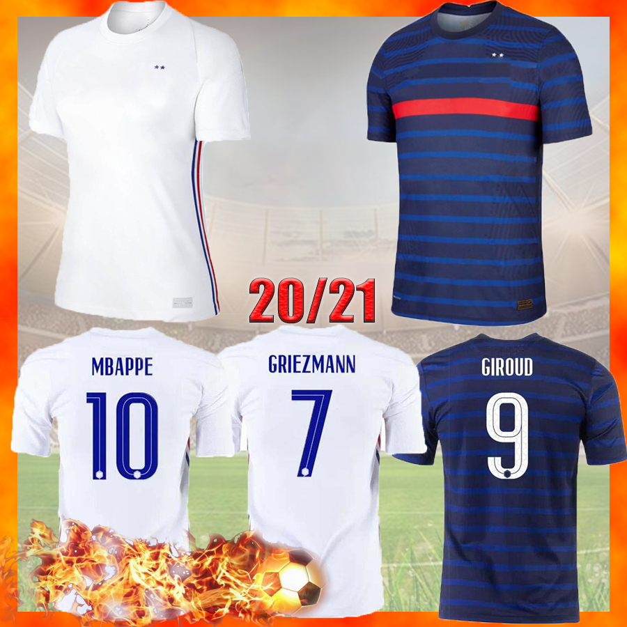 

2021 FFF France soccer jerseys mbappe GIROUD GRIEZMANN KANTE 20 21 Franc ZIDANE HENRY maillot de foot Kids Thauvin 100TH, Home
