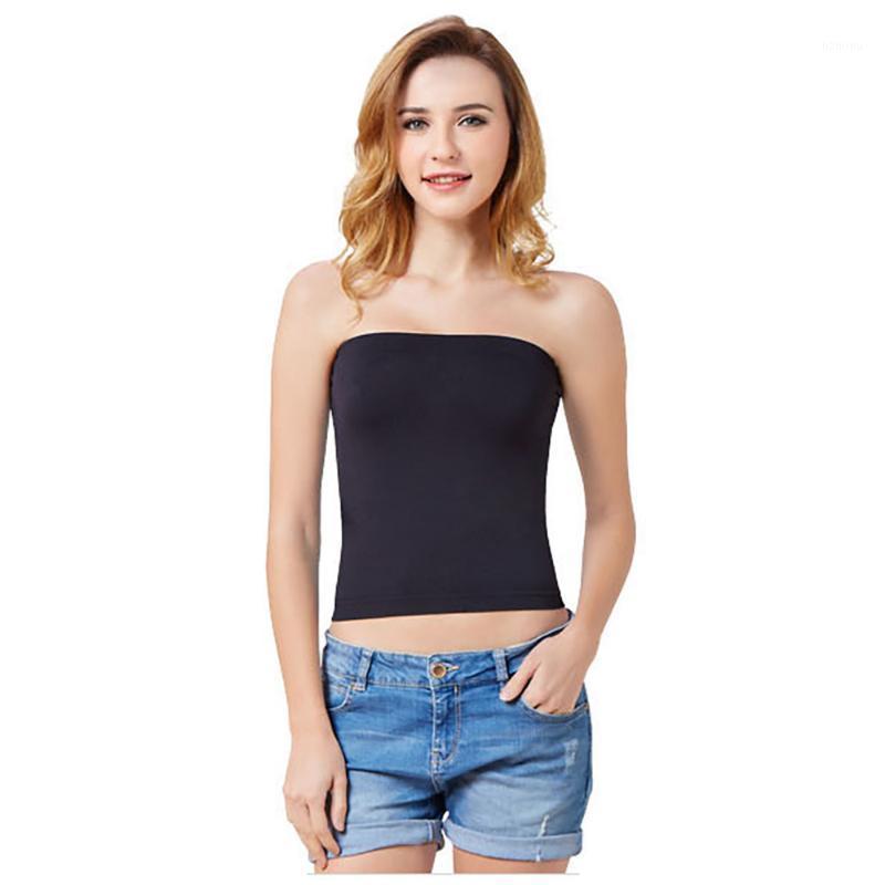 

Women Sexy Anti-glare Tube Top High Quality Fashionable Simpled Design Long Slim Strapless Wrapped Chest Underwear 2021 Gift Cp Bustiers & C, Black