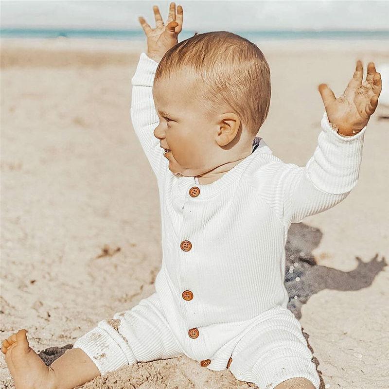 

Jumpsuits Autumn Long Sleeve Born Baby Romper Casual O-neck Solid Color Infant Babe Girl Boy Playsuit 0-24M Toddler Jumpsuit, Black