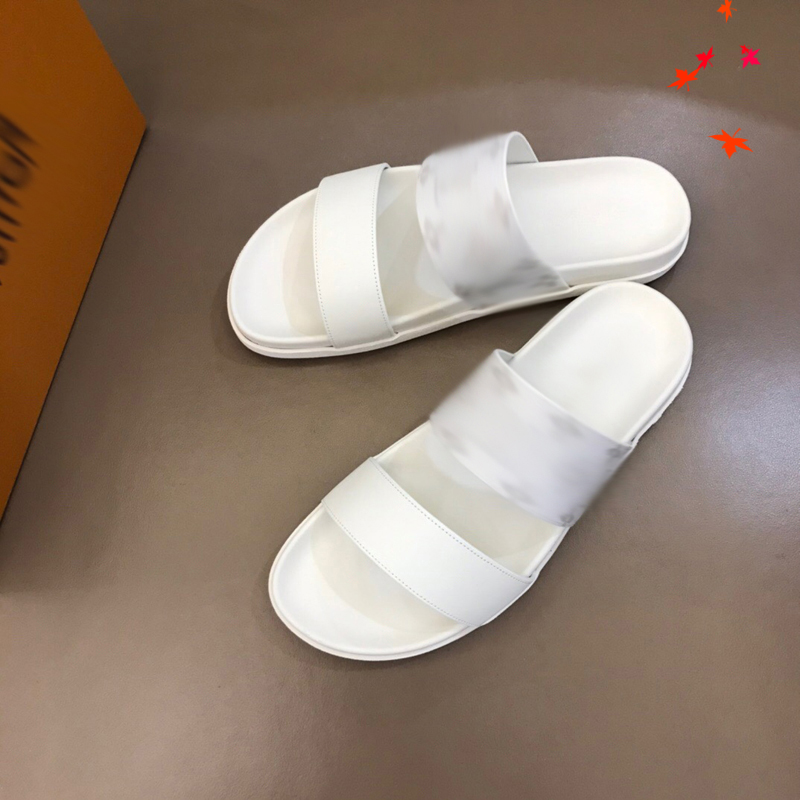 

2021 Designer luxurys slippers men sandals fashion beach shoes flip flops flat non-slip classical hole slipper with box size 39-45 -G58, White