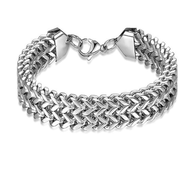 

Link, Chain POTCET Men's Stainless Steel Titanium Double Bracelet Geometric Fashion Retro Hip Hop Party Jewelry