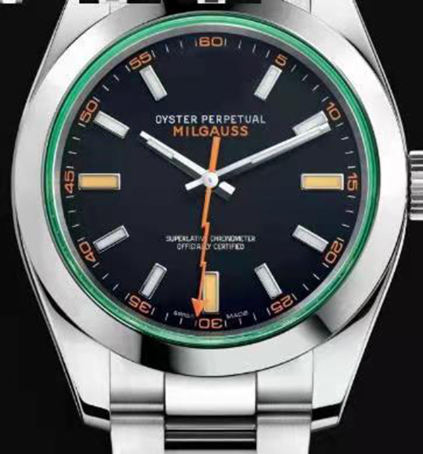 

Men's Mechanical Watch 2813 Fashion Casual Sports 116400 Stainless Steel Case Black Surface Folding Clasp Strap Orange Three-pin 40mm, Multi-color