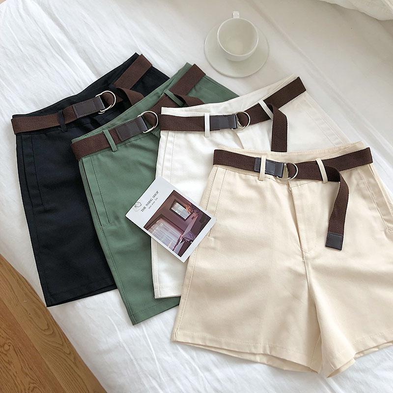 

Women' Summer Shorts High Waist For Women Feminino Woman Clothing Harakuku Korean Simple Wide Leg Overalls, White