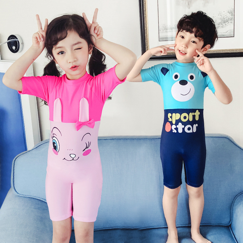 and Children's conjoined baby middle school students girls Boys 1-12 cute teenagers Swimsuit-image-671918485