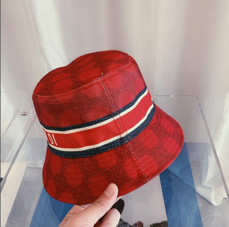 

11 Styles Fashion Mens Womens Wide Brim Hats Brand Designer Letter Grid Stripe Printing Fisherman Hat High Quality Denim Solid Color Buckethats Outdoor Sunhat