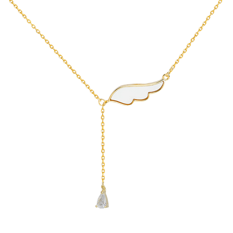 Boutique Jewelry for Women Light shell wing necklace luxury niche chain necklace 2021 new sweater clavicle woman contracted temperament-image-709349112