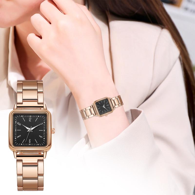

Wristwatches Brand Women Watches Fashion Steel Band Square Ladies Quartz Watch Bracelet Set Green Dial Simple Temperament Luxury Reloj Dama