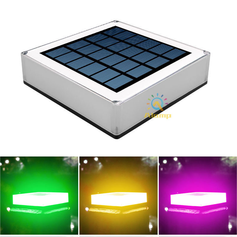 

LED Solar Fence Lamps Colorful Outdoor Waterproof Pillar Lights For Yard Backyards Gate Fencing Landscape Lighting 2000mAh